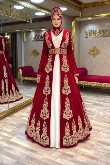 Gulsah-kirmizi-gold-helen-kaftan-kina-abiye-elbise
