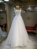 lona helen simli askılı gelinlik - VznModa lona-helen-gelinlik-askılı-işlemeli-simli