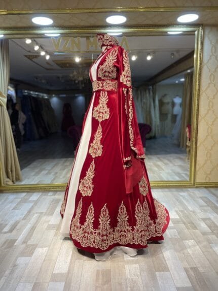 kırmızı-kınalık-kaftan-bindallı-helen - VznModa kırmızı-kınalık-kaftan-bindallı-helen