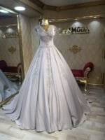 zümrüt gri saten a kesim nişan abiye elbise - VznModa zümrüt-gri-saten-a-kesim-nişan-abiye-elbise