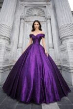 Seda Mor Prenses Saten Madonna Yaka Nişan kına abiye elbise - VznModa Seda-Mor-Prenses-Saten-Madonna-Yaka-Nisan-kina-abiye-elbise