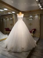 gülistan a kesim gelinlik - VznModa gülistan-gelinlik-a-kesim-askılı-dantelli-kırık-beyaz