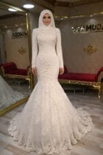 Ayça Tesettür Gelinlik Balık Dantelli Korse bedena - VznModa Ayca-Tesettur-Gelinlik-Balik-Dantelli-Korse-beden