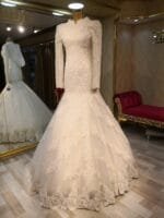 Ayçab Tesettür Gelinlik Balık Dantelli Korse beden - VznModa ayça-tesettür-balık-gelinlik-dantel-düğün-nikah