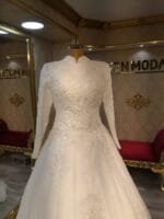 aksu-tesettür-gelinlik-akesim-dantelli - VznModa aksu-tesettür-gelinlik-akesim-dantelli