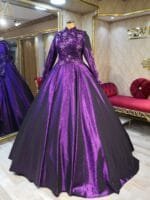 sanem-mor-prenses-tesettür-nişanlık - VznModa sanem-mor-prenses-tesettür-nişanlık