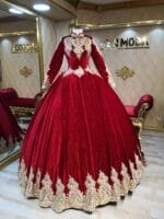 sultan-kırmızı-prenses-kaftan-kına-abiye-elbise