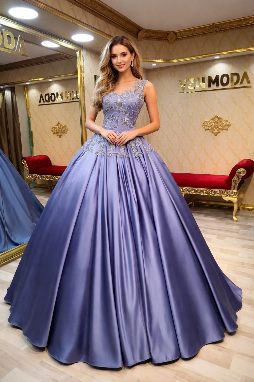 Zerrin İndigo mavi saten nişan abiye elbise a kesim - VznModa Zerrin-Indigo-mavi-saten-nisan-abiye-elbise-a-kesim