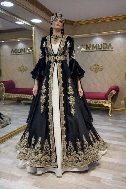 Beril-siyah-gold-kaftan-helen-kina-abiye-elbise