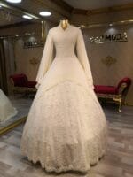 Akay tesettür gelinlik - VznModa akay-tesettür-gelinlik-akesim-kabarık-toptan-fiyata