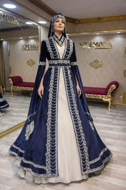 ahu-lacivert-gümüş-işleme-kaftan-kına-abiye-elbise-helen-kesim