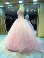 Ceyda-pembe-tasli-nisan-abiye-elbise-prenses-straplez - VznModa Ceyda-pembe-tasli-nisan-abiye-elbise-prenses-straplez