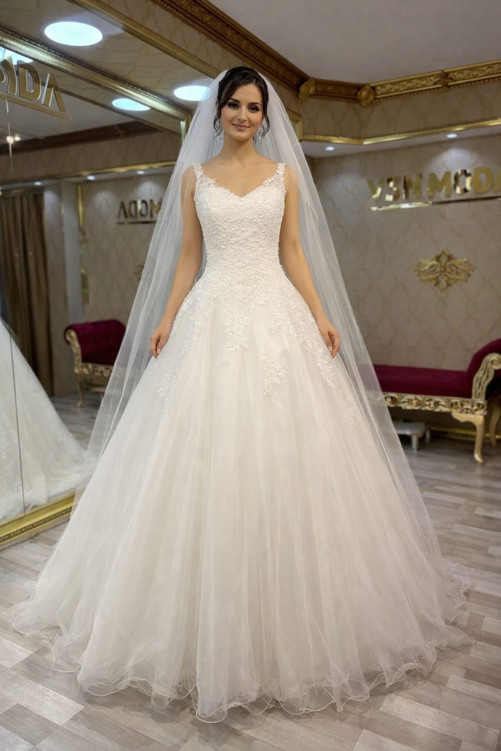 Eda gelinlik a kesim askılı - VznModa Eda-gelinlik-a-kesim-askili