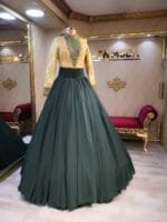 Gizem-nisan-kina-abiye-elbise-yesil-gold-helen-sifon-islemeli - VznModa Gizem-nisan-kina-abiye-elbise-yesil-gold-helen-sifon-islemeli