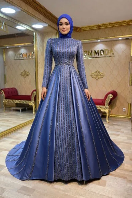 Guliz-indigo-mavi-saten-helen-tesettur-nisan-kina-abiye