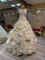iklim saten balık gelinlik - VznModa iklim-gelinlik-yarım-balık-saten-simli-straplez