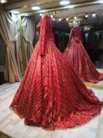 nilsu-kırmızı-kınalık-gold-simli-a-kesim - VznModa nilsu-kırmızı-kınalık-gold-simli-a-kesim