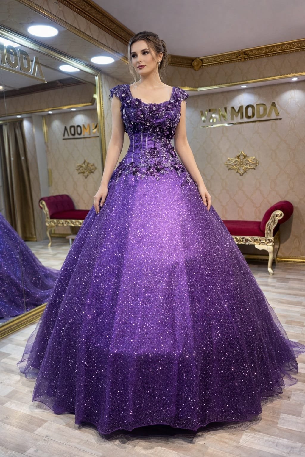Pervin mor simli nişan kına abiye elbise a kesim - VznModa Pervin-mor-simli-nisan-kina-abiye-elbise-a-kesim