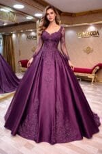 Selena Büyük Beden Kollu A kesim İşlemeli Dantel Nişan Kına Abiye Elbise - VznModa Selena-Buyuk-Beden-Kollu-A-kesim-Islemeli-Dantel-Nisan-Kina-Abiye-Elbise
