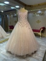 fevziye büyük beden somon nişanlık askılı - VznModa fevziye-büyük-beden-somon-nişanlık-taşlı-işleme