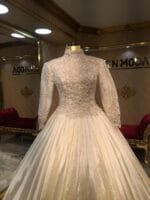 neşe-saten-tesettür-gelinlik-a-kesim-kuyruklu - VznModa neşe-saten-tesettür-gelinlik-a-kesim-kuyruklu