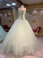 pera prenses su yeşili nişan abiye elbise - VznModa pera-prenses-su-yeşili-işlemeli-nişan-abiye-elbise