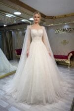 Aybüke gelinlik helen işlemeli tül kol - VznModa Aybuke-gelinlik-helen-islemeli-tul-kol