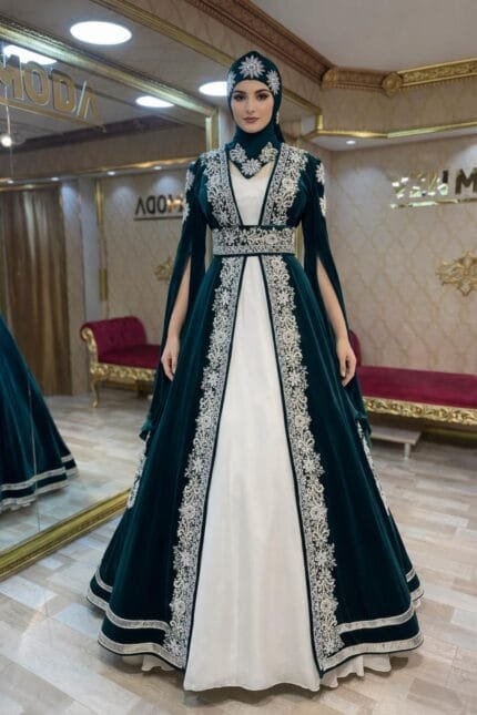 Nergis-yesil-gumus-kaftan-kina-abiye-elbise-helen-islemeli