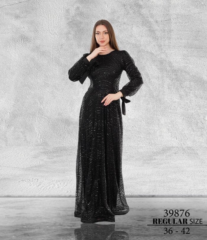 eda balık abiye elbise - VznModa siyah-abiye-elbise-balık-payetli