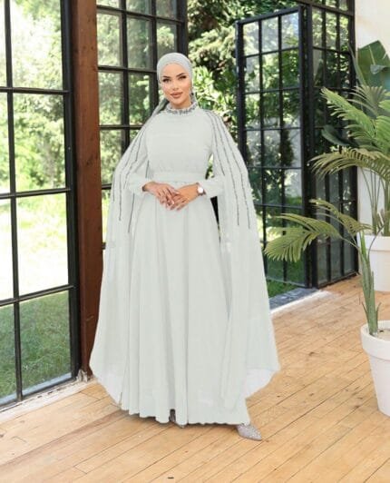 lina-beyaz-şifon-taşlı-pelerinli-nikah-düğün-tesettür-abiye-elbise