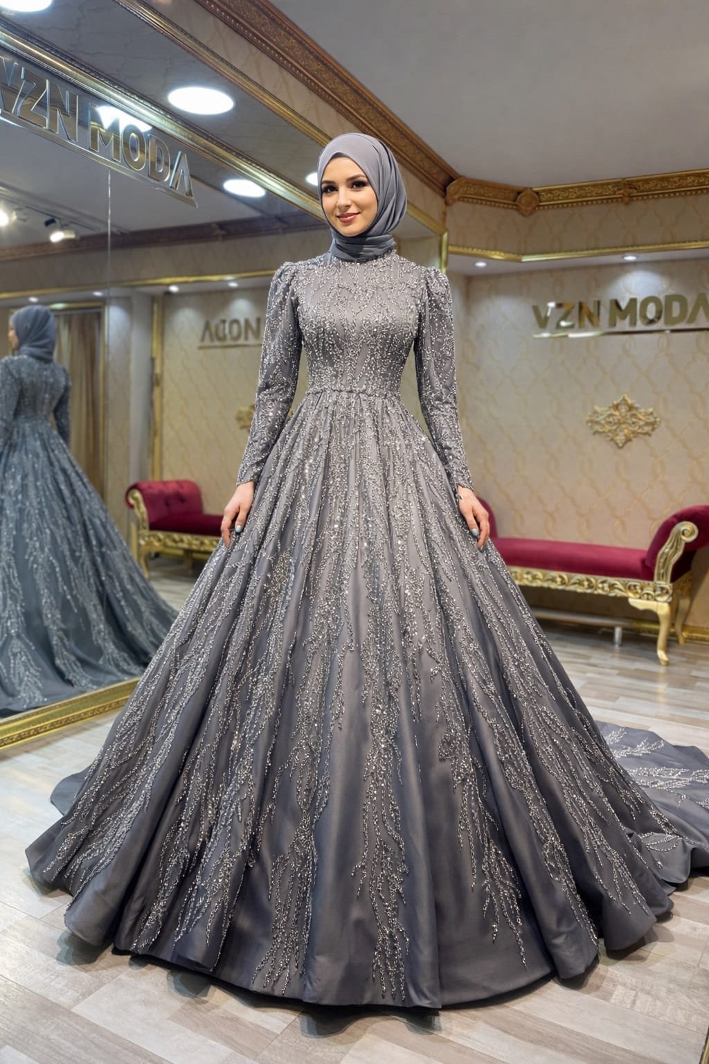 Lina gri platin işleme tesettür kuyruklu nişan kına abiye elbise - VznModa Lina-gri-platin-isleme-tesettur-kuyruklu-nisan-kina-abiye-elbise