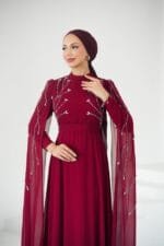 canan-bordo-taşlı-tesettür-abiye-elbise