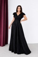 Hediye siyah simli büyük beden abiye elbise - VznModa Hediye-siyah-simli-buyuk-beden-abiye-elbise