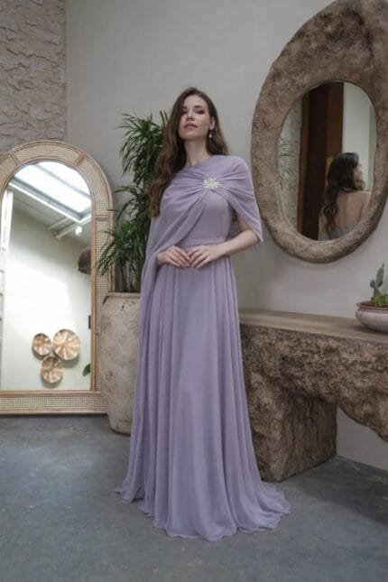 Dilara-Lila-Sifon-Tek-Omuz-Pelerinli-Tasli-Tesettur-Abiye-Elbise